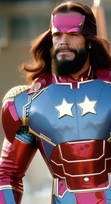 Macho Man as Iron Patriot Digital Art