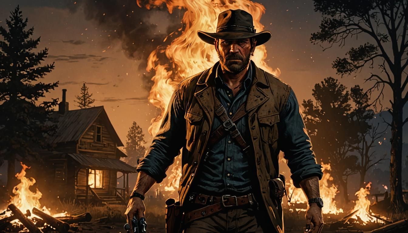 Cinematic Night Scene of a Man with Cleaver