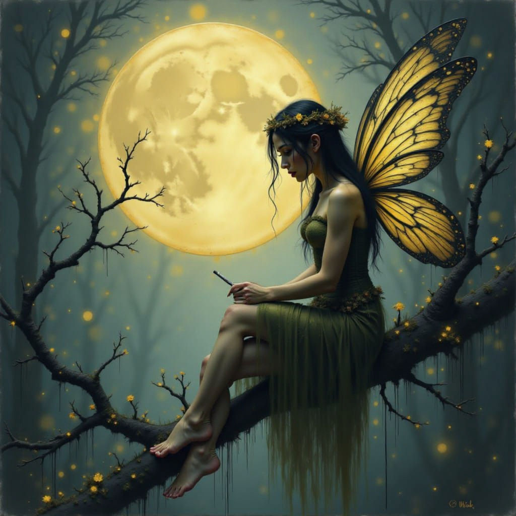 Fairy Portrait with Moonlit Backdrop