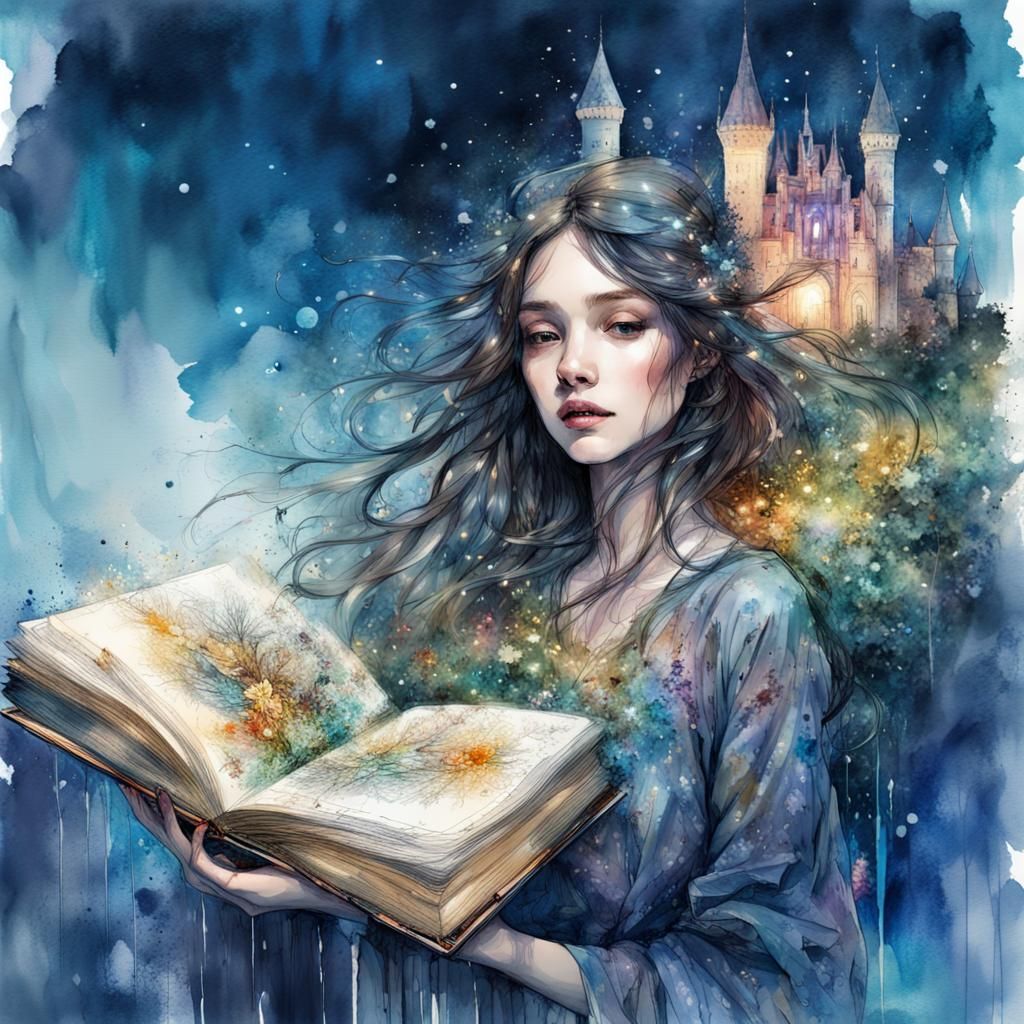 Fairytale Book Illustration in Watercolor Style