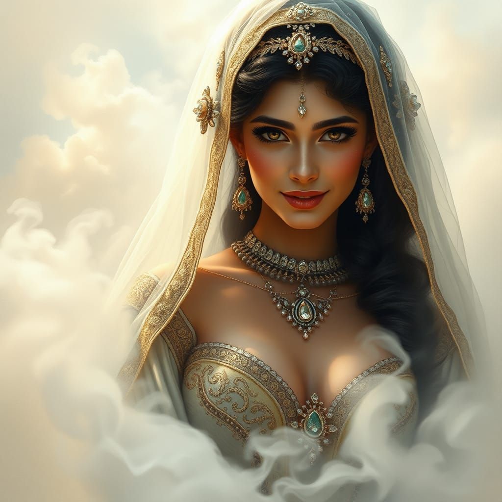 Elegant Arabian Princess in Dreamy Fantasy Art