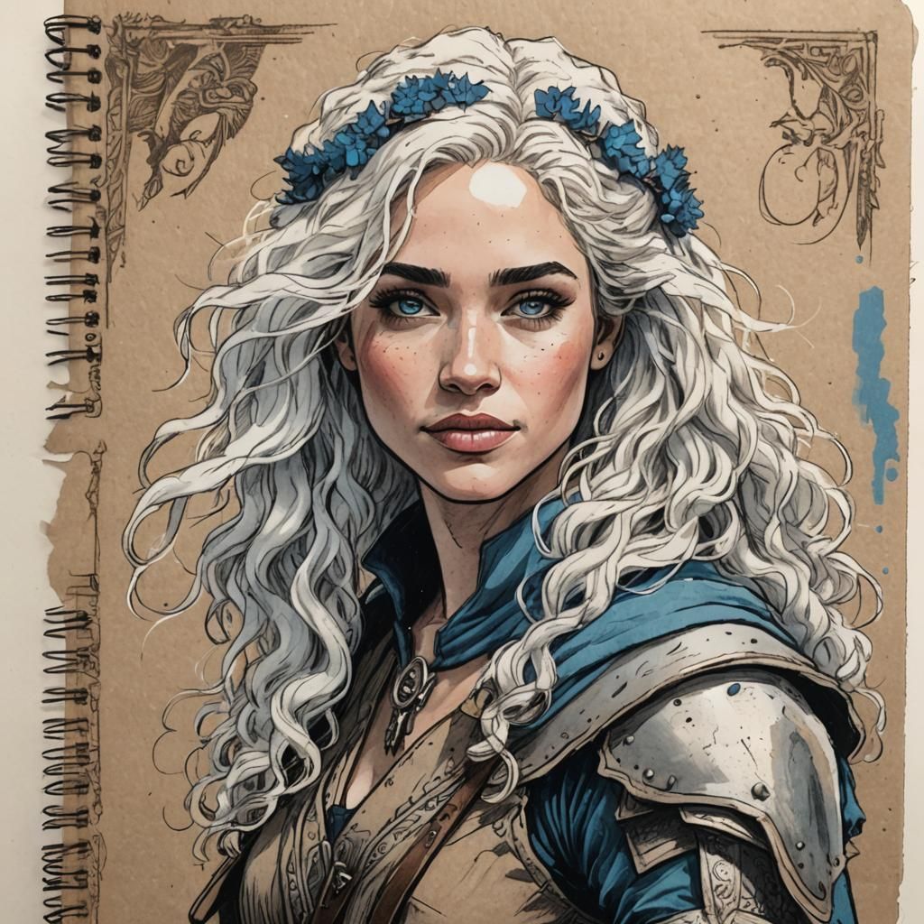 Goddess Ranger: Rustic Watercolor Sketchbook Character