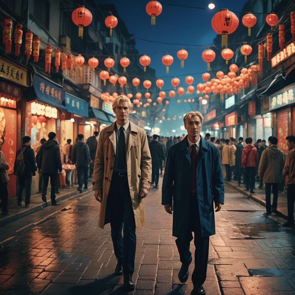 Blond Man and Detective Celebrate Chinese New Year