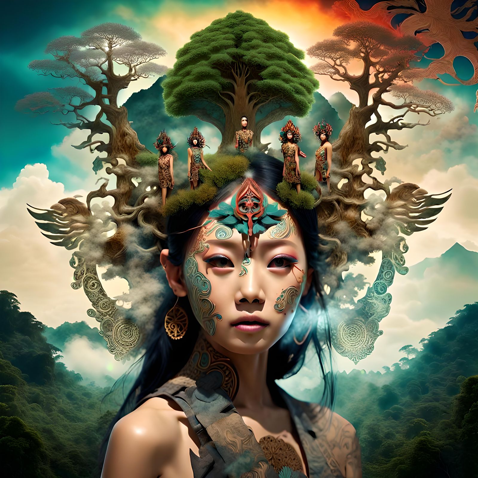 Surreal Indonesian Being in Fantasy Diorama