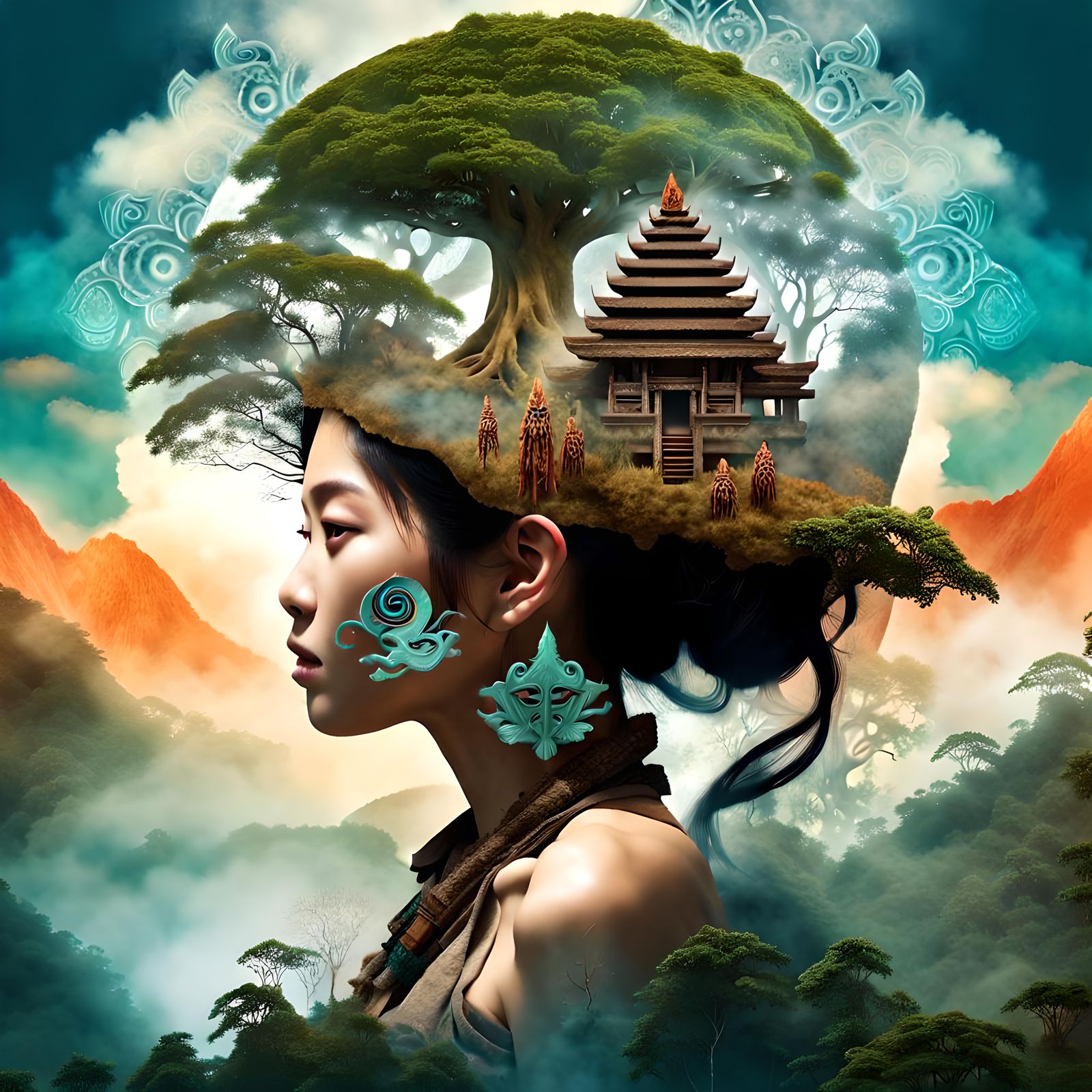 Surreal Indonesian Deity in Fantasy Diorama