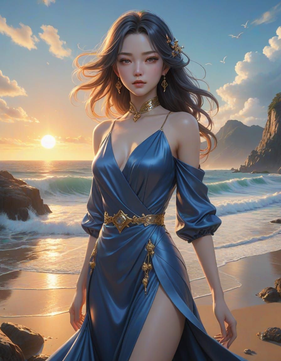 Ethereal Anime Portrait of a Majestic Woman