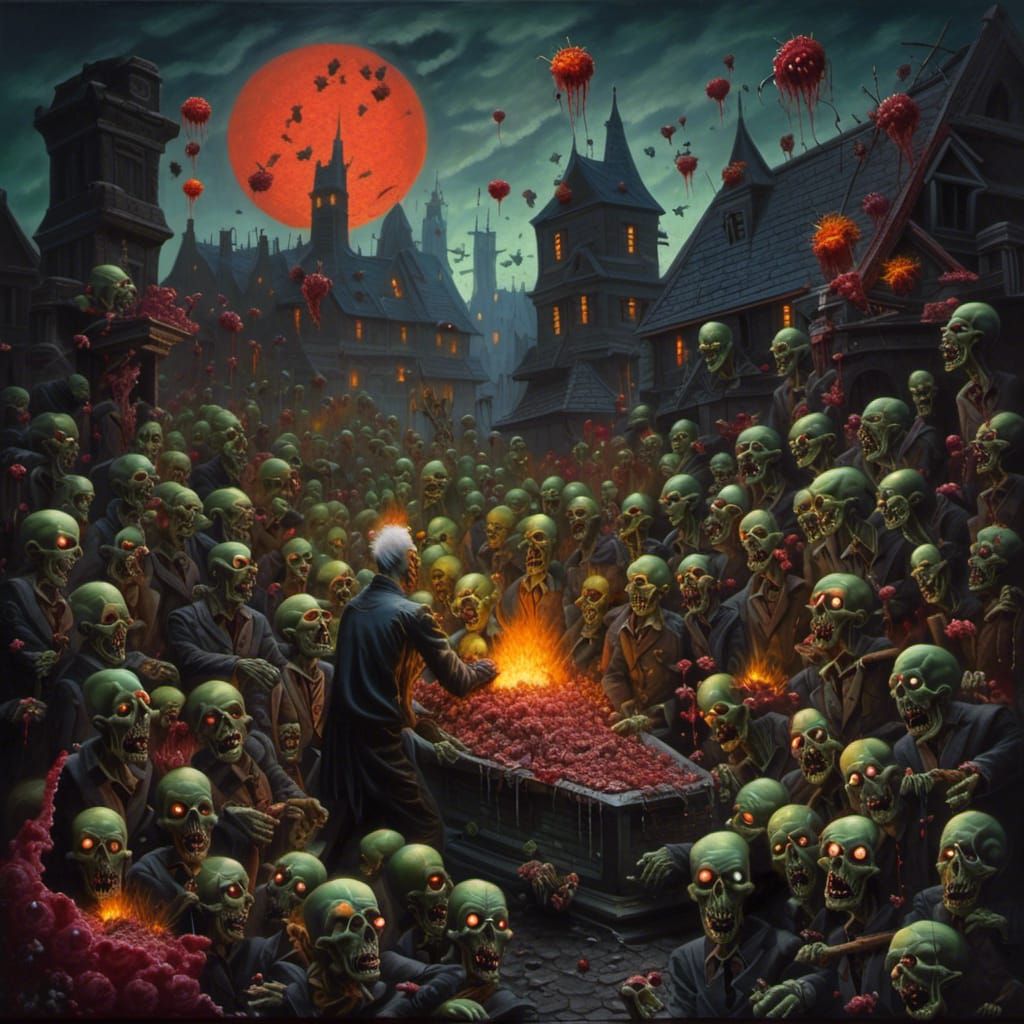 Sinister Graveyard Zombie in Golden Age Style