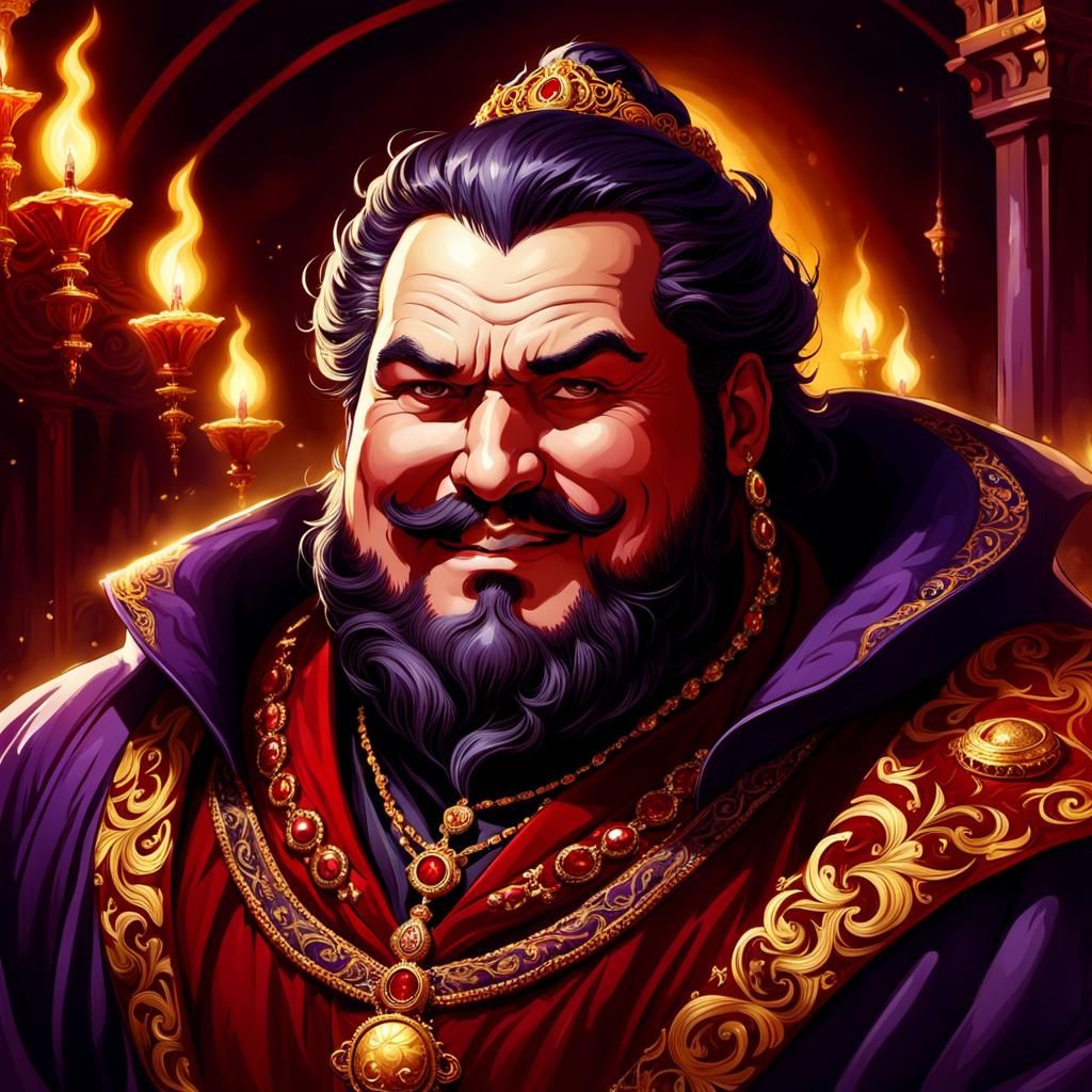 Obese Noble in Art Nouveau Dark Fantasy