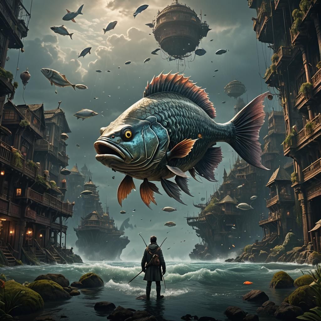 Giant Fish Digital Matte Painting
