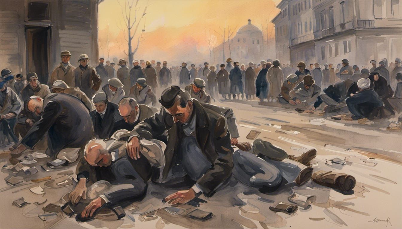 Somber Watercolor of Civilian Casualties in Ukraine