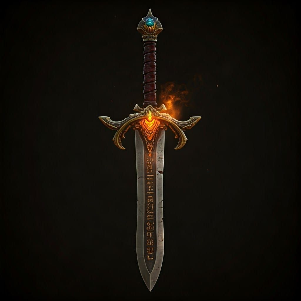 Enchanted Sword with Deadly Hieroglyphs