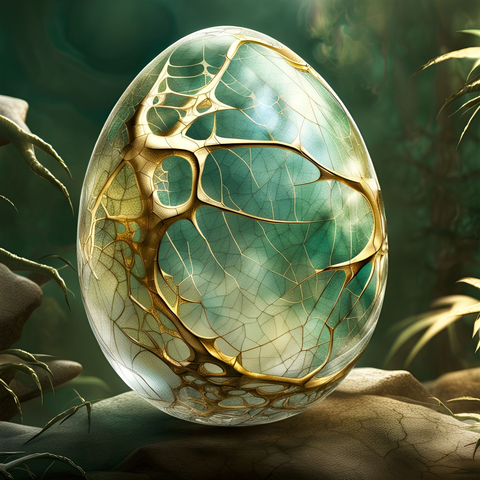 Glass Dragon Egg in Magical Forest