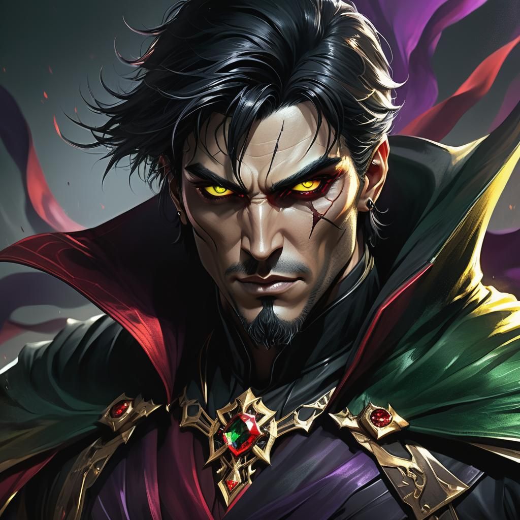 Dark Fantasy Villain Portrait in Greg Rutkowski Style