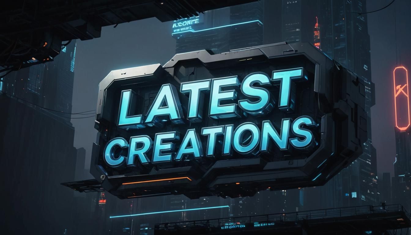 Neon Cityscape with Futuristic Typography in Digital Art