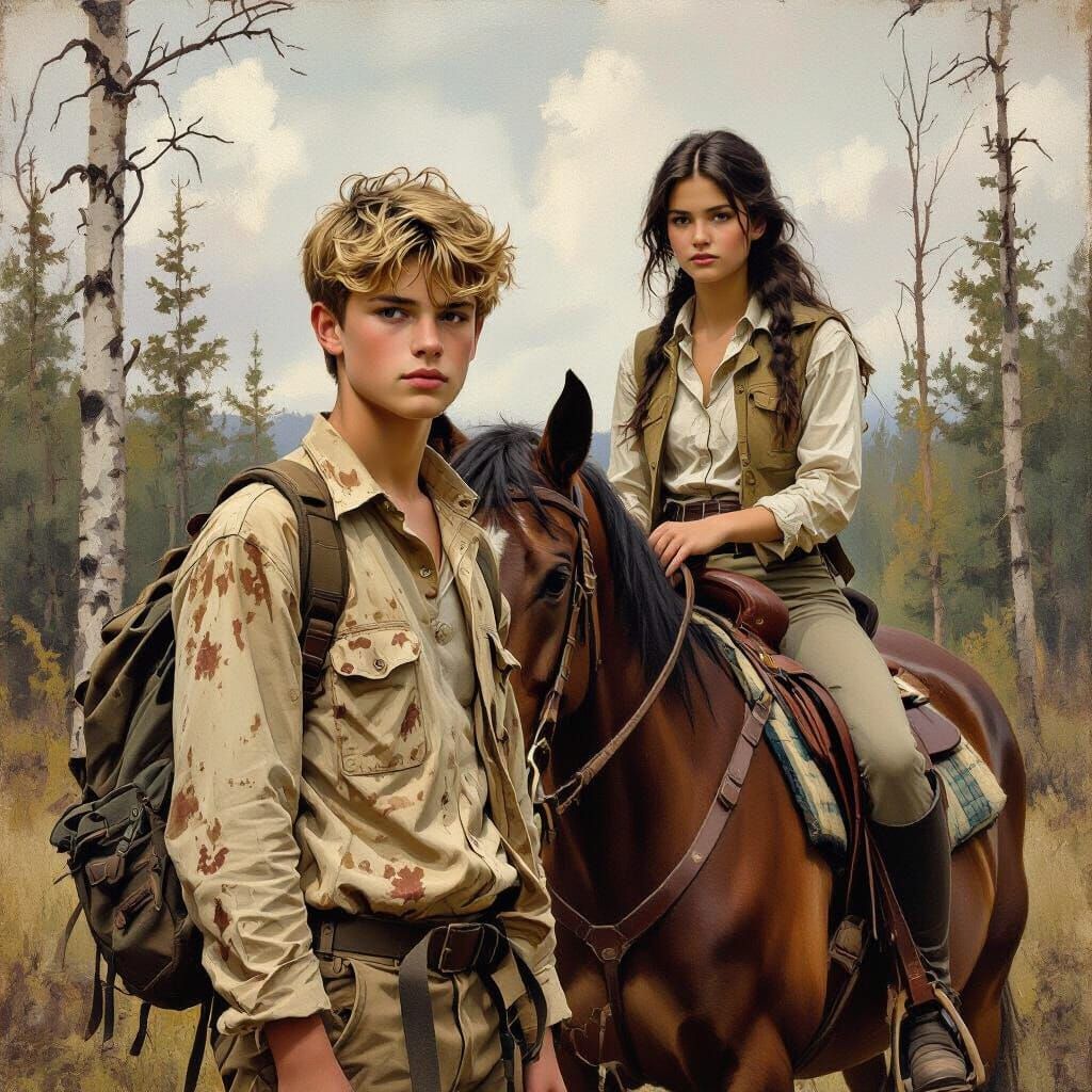 Forest Encounter: Teenagers Meet, Inspired by Shishkin and S...