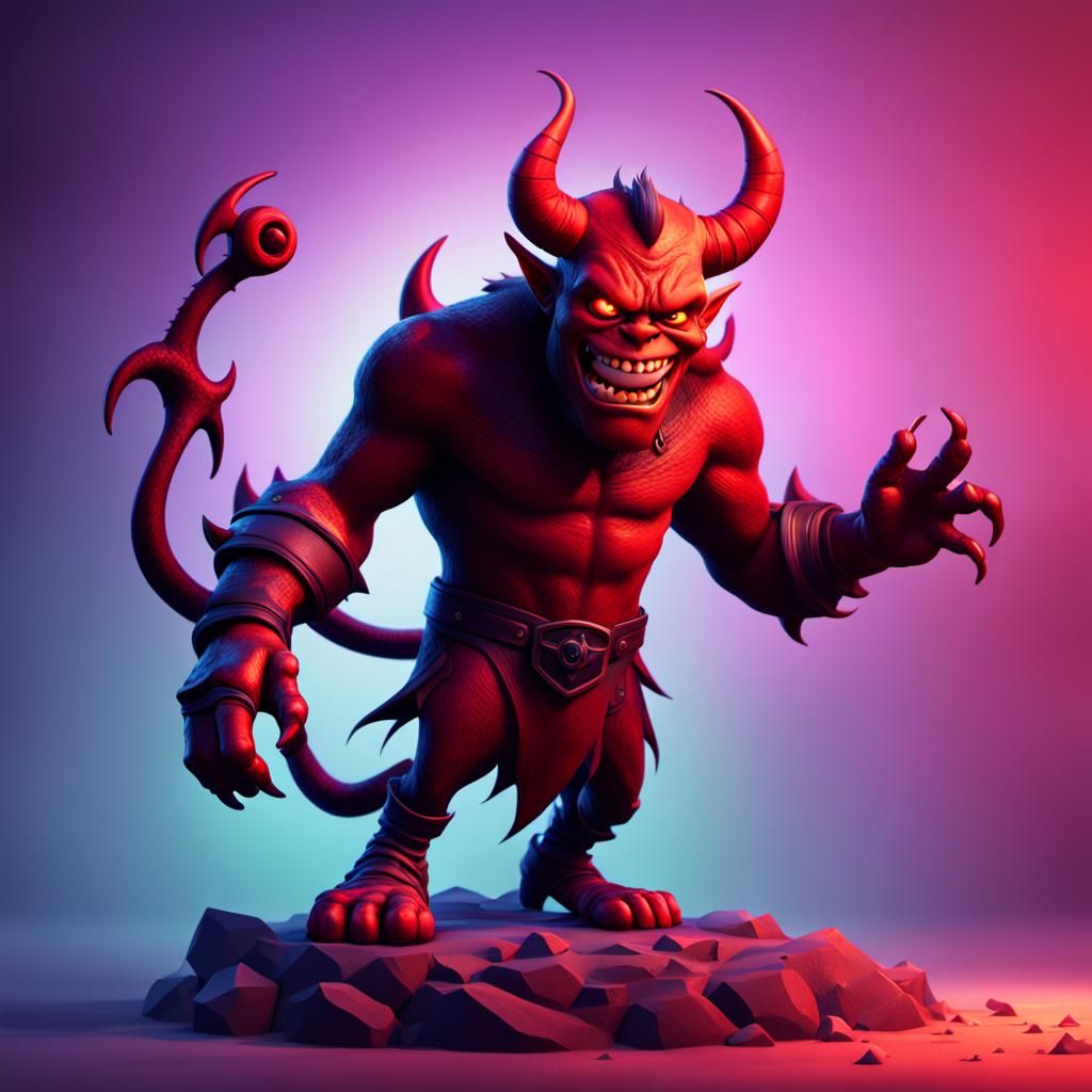 Cartoon Devil in Pixar Style 3D Art