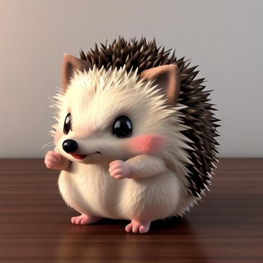Kawaii 3D Cartoon Hedgehog