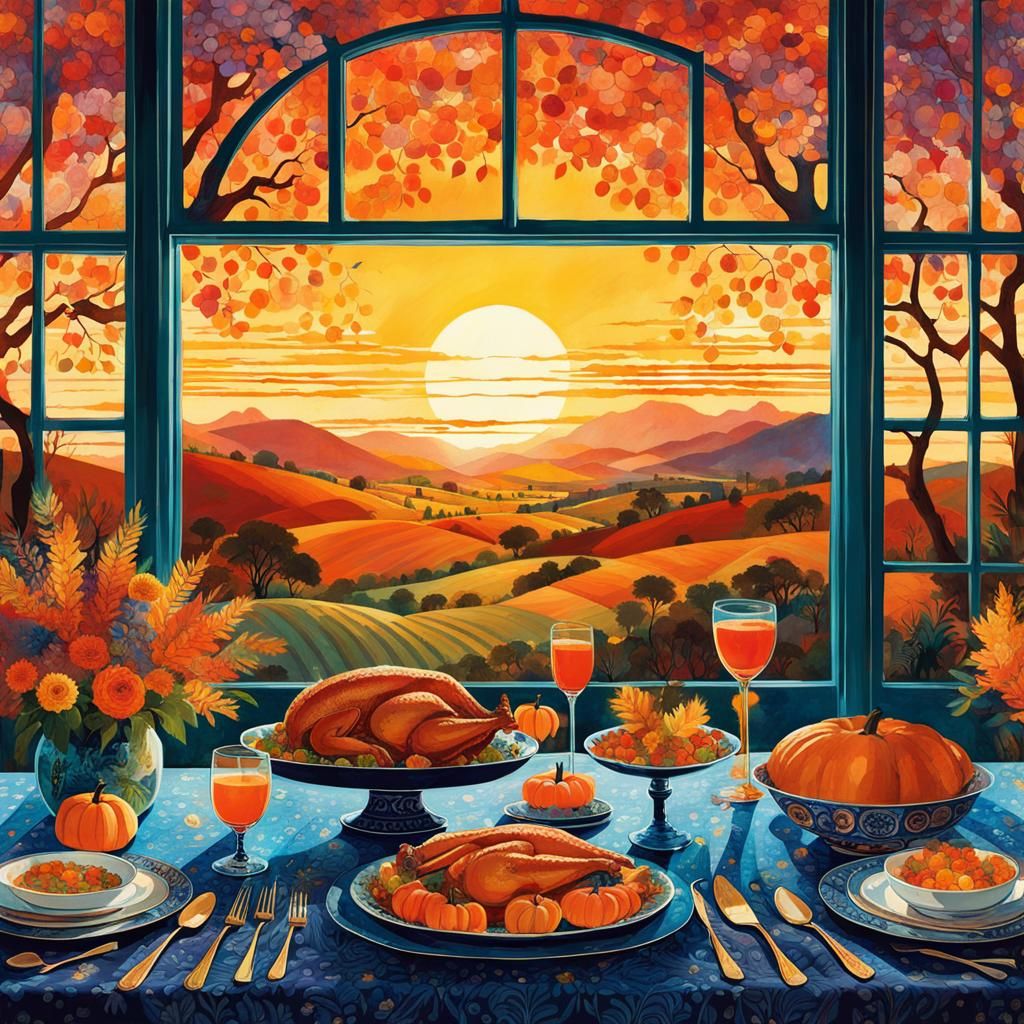 Thanksgiving Tablescape: Joyful Double Exposure Portrait