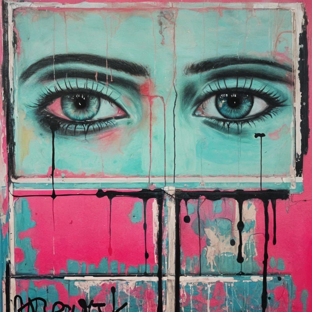 Vibrant Abstract Artwork Inspired by Banksy and Rothko