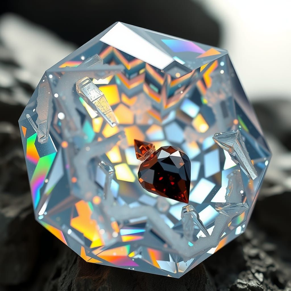 Iridescent Gemstone Fusion: Barite, Celestite, Hessonite, Cr...