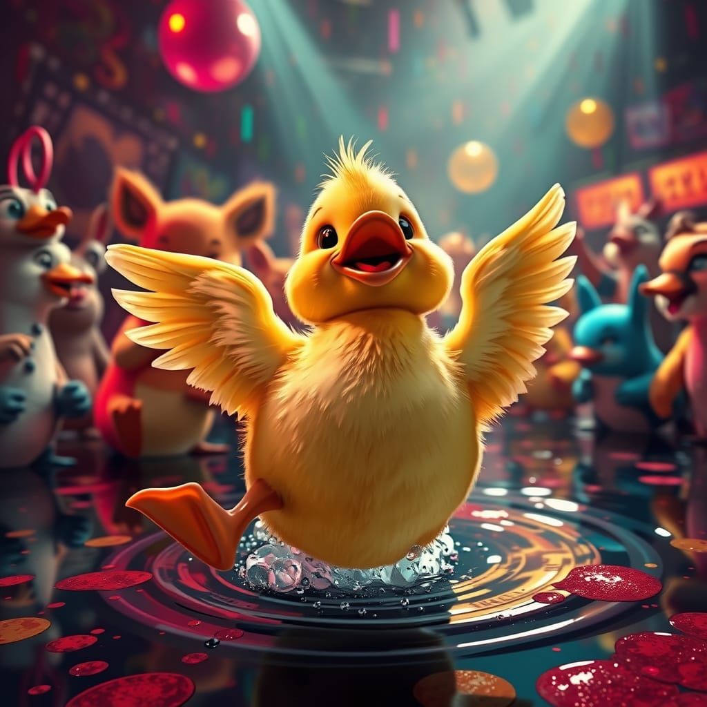 Pixar Duckling Disco Nightclub Celebration