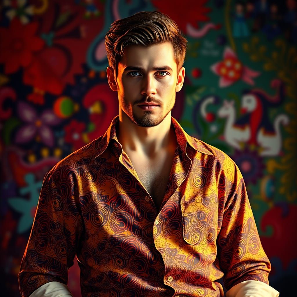 Vibrant Hyperrealistic Portrait in Splash Art Style