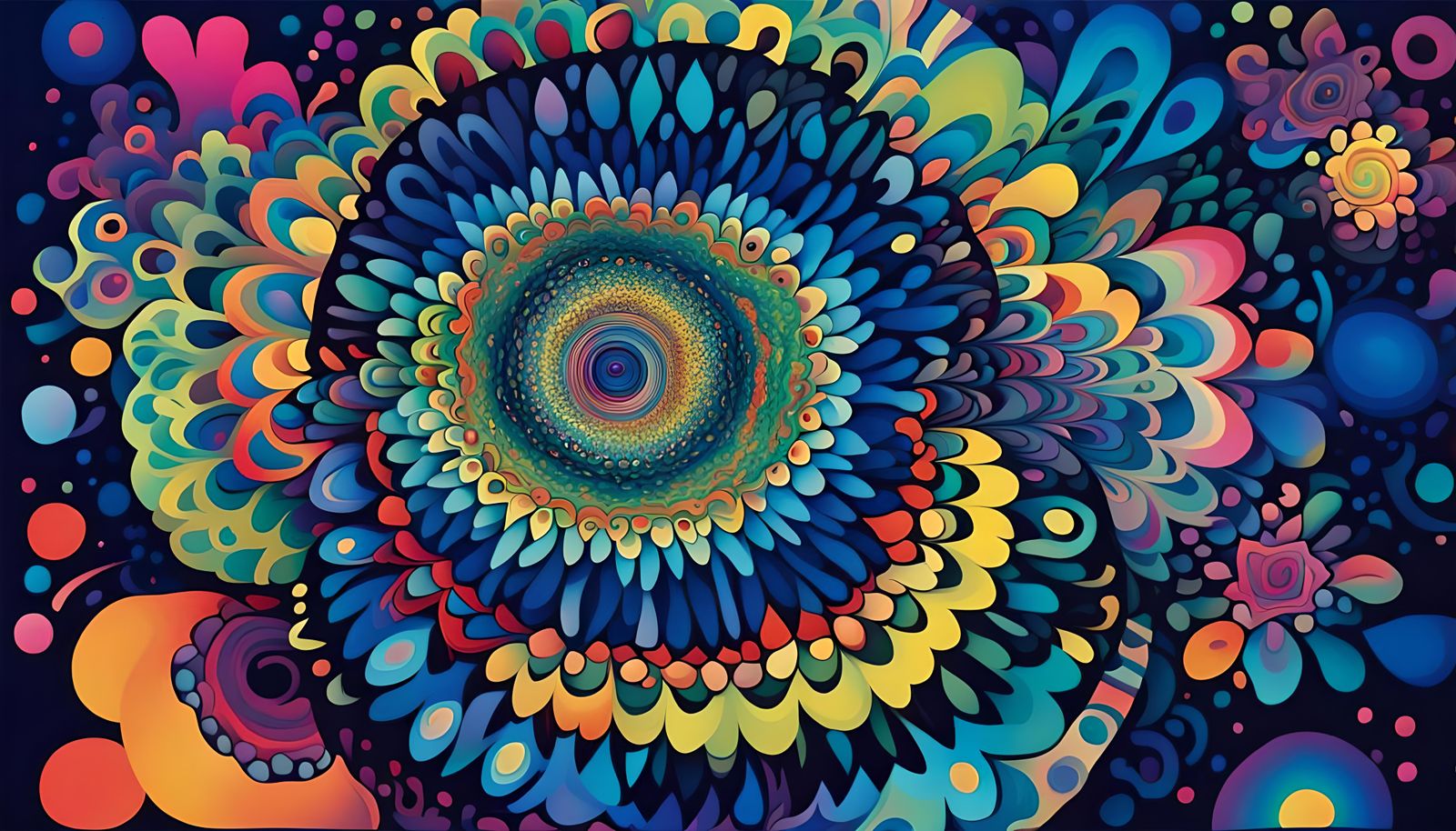 Kaleidoscopic Motion Illusion in Pop Art Style