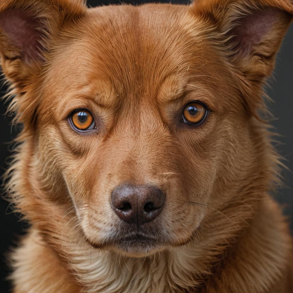 Red Dog Portrait in Professional Photography Style