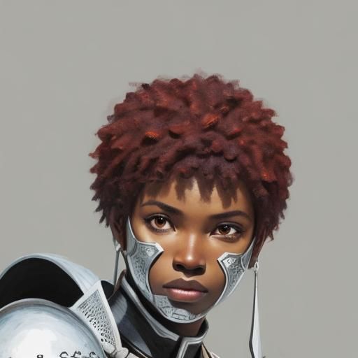 Black Woman as Knight: Digital Art