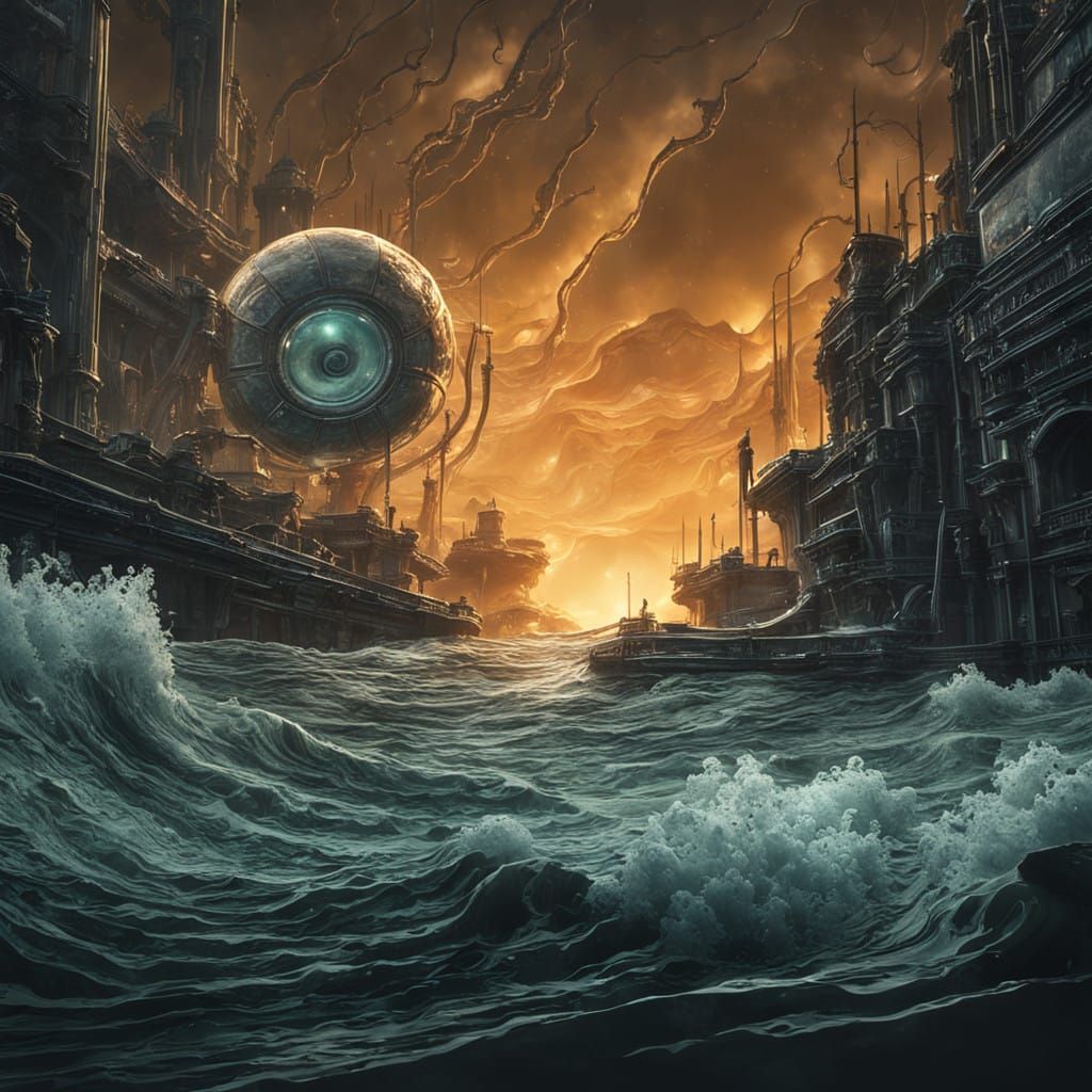 Biomechanical Fantasy Container in Abysmal Fog