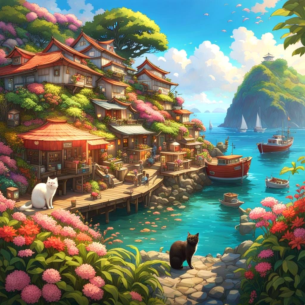 Pretty island Aoshima Japan. "Cat Island"