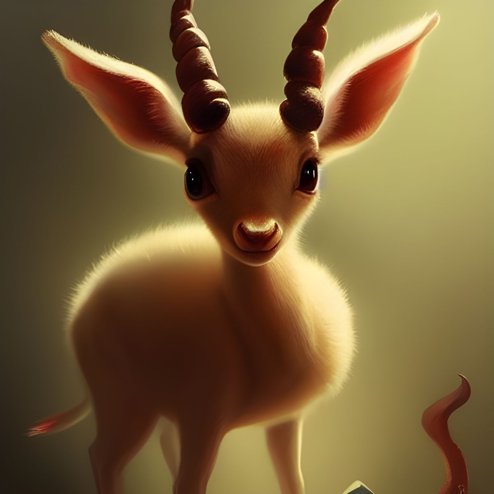 Cute Antelope Portrait in Digital Art Style