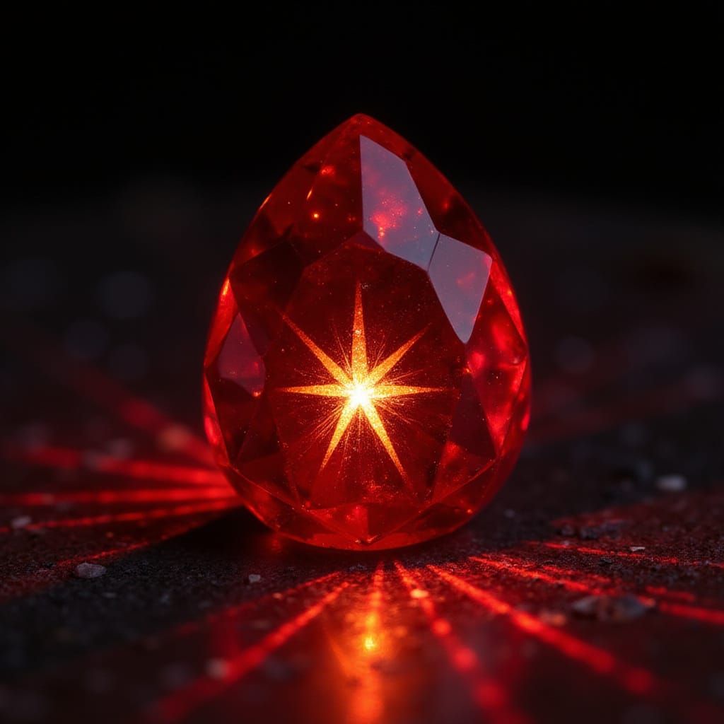 Blazing Star Ruby Flame: Fire Art Gemstone