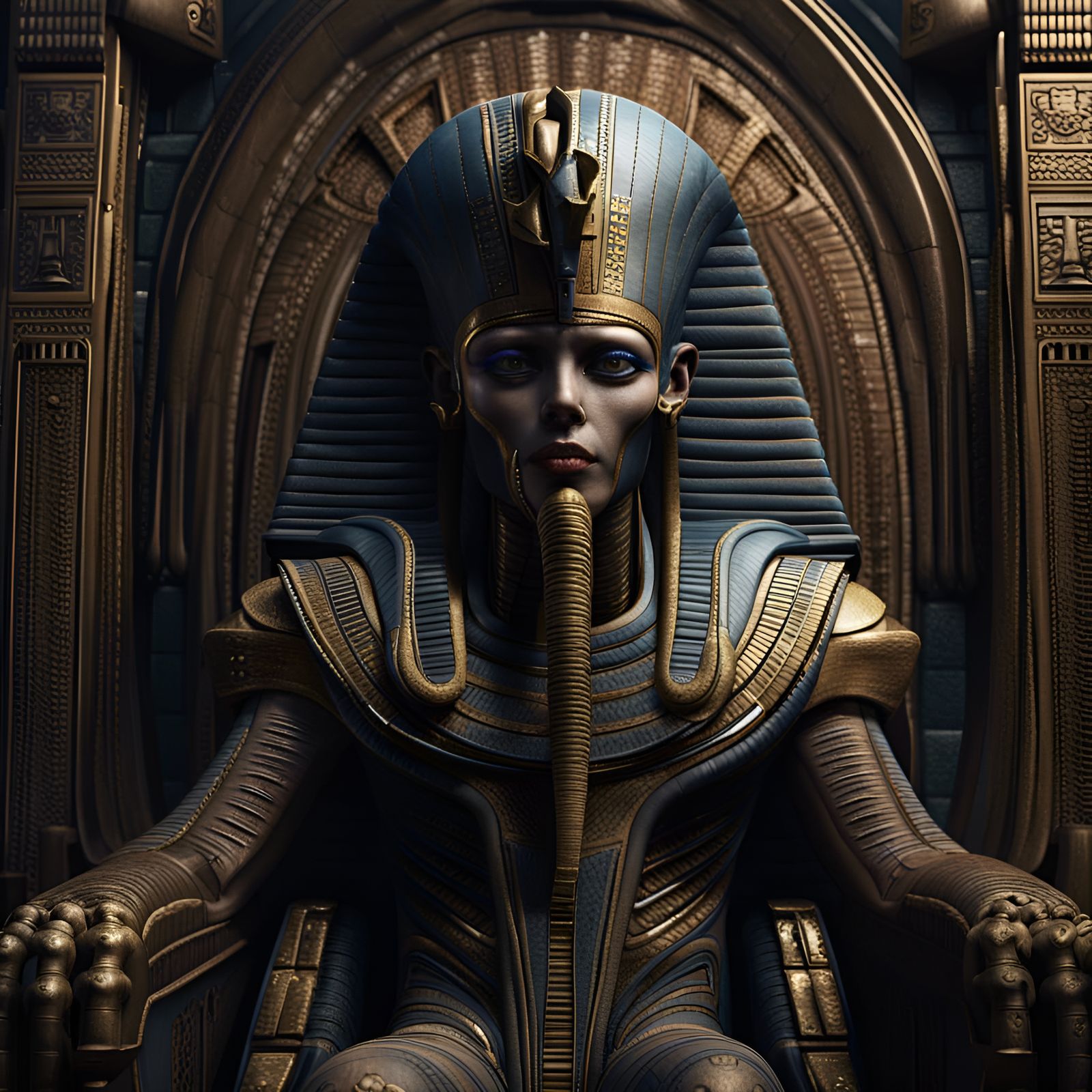 Pharaoh Ramses II in Giger Style