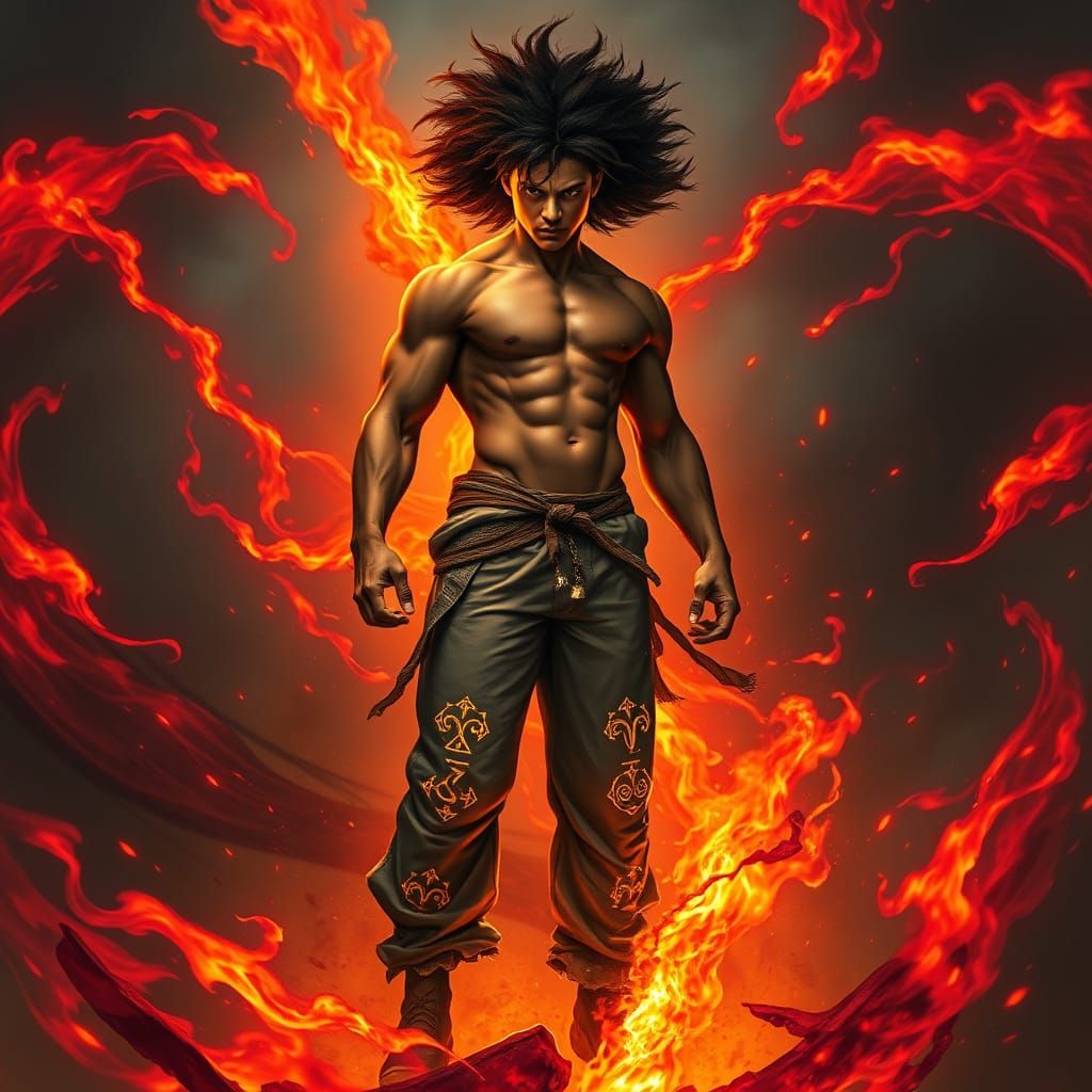 Mystic Warrior Unleashes Fiery Fury