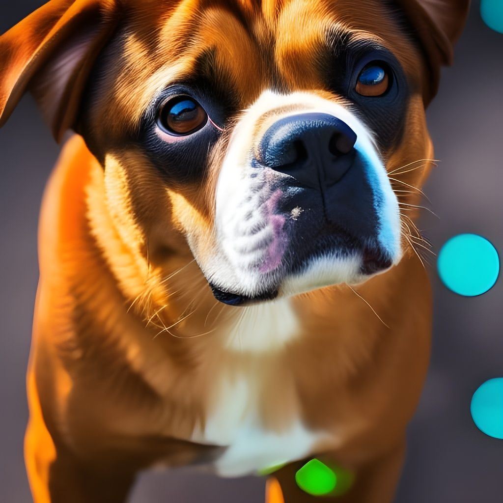 Hyperrealistic Dog Walk: Splash Art Concept