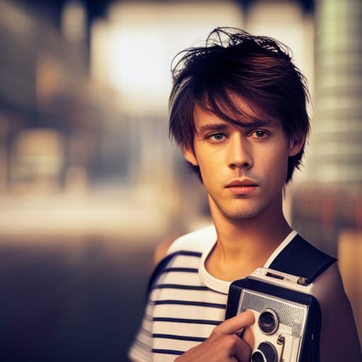 Teen with Boombox: 1980s Style Photography
