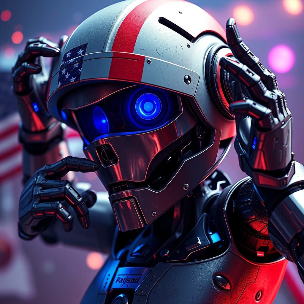 Cyberpunk Robot Disco Scene