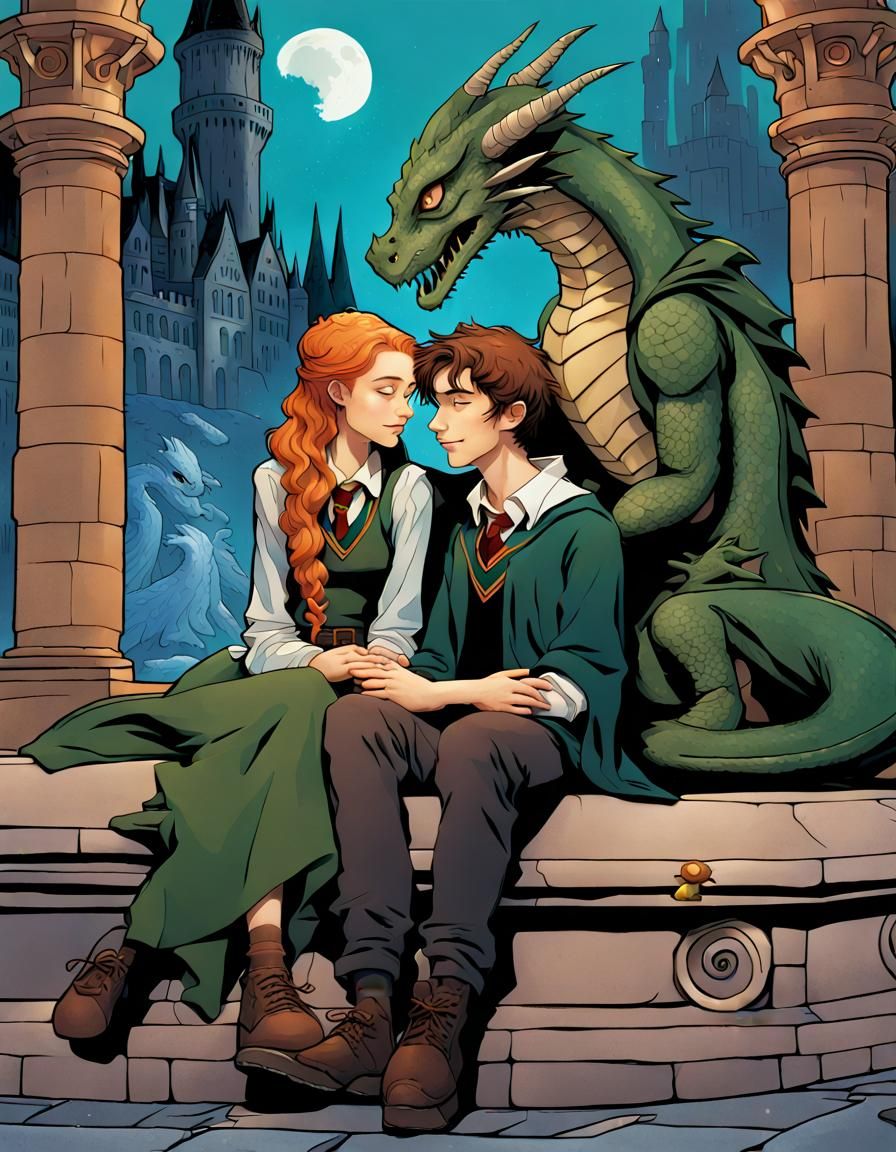 Hogwarts Teen Date by the Dragon Fountain