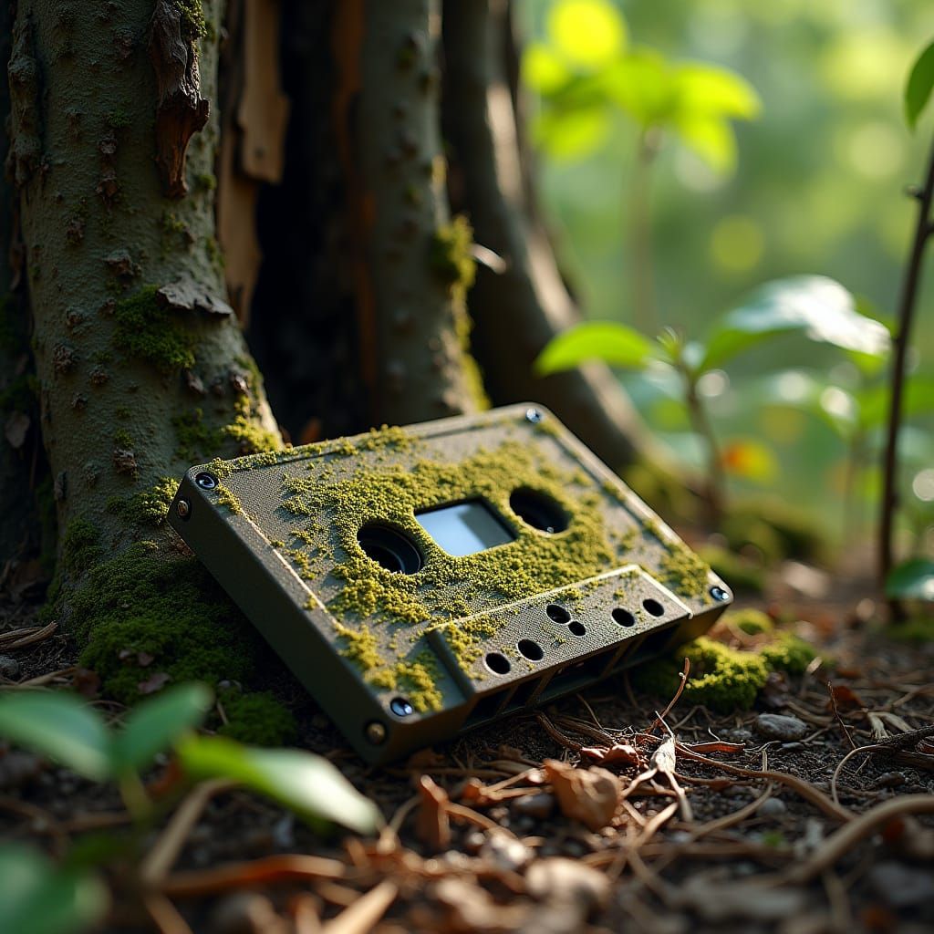 Forgotten Toolbox in a Forest Shade
