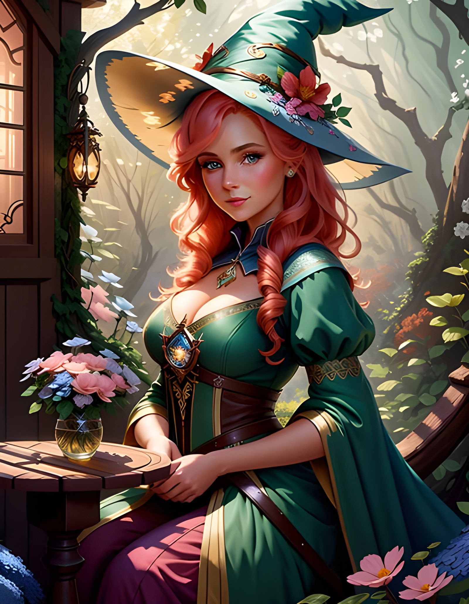 Enchanting Witch in a Mystical Realm