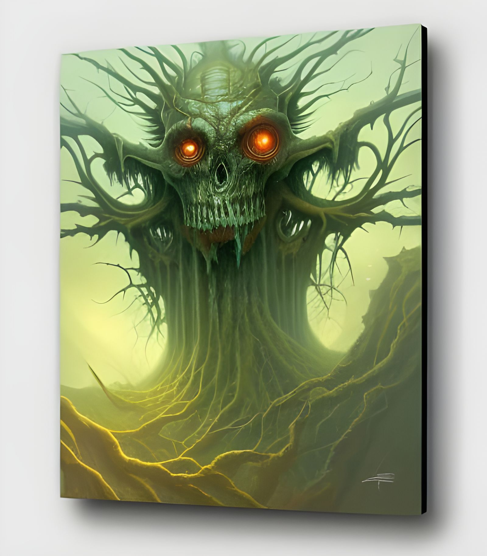 Demonic Creature Close-Up in Dark Fantasy Horror Art