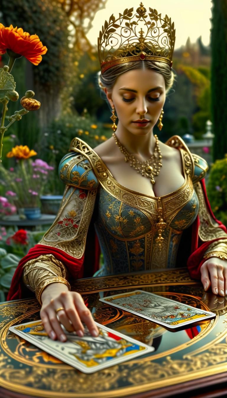 The Empress reading a tarot