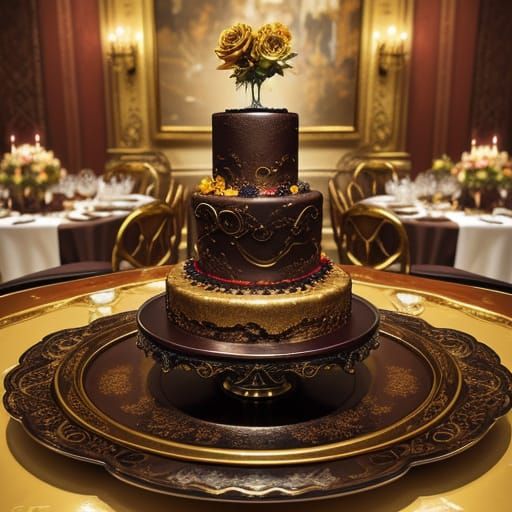 Luxurious Chocolate Sculptures in Oil Painting Style