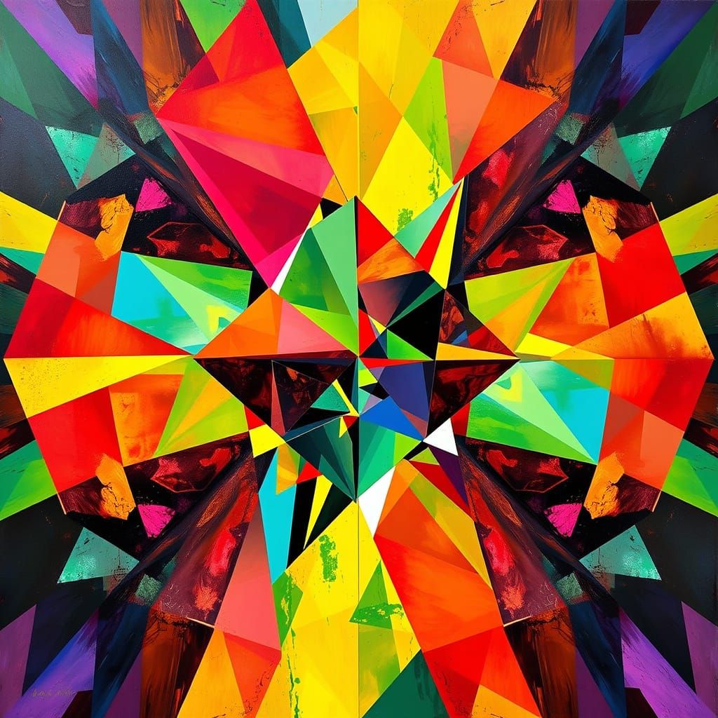 Dynamic Geometric Abstraction in Vibrant Colors