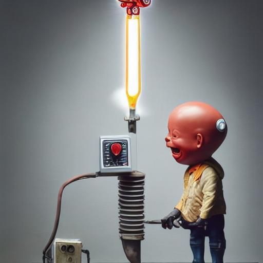 Humorous Clay Doll Electrocution Scene