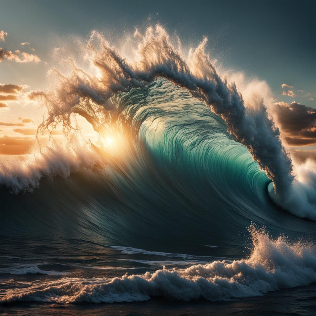 Sunset Wave: A Digital Matte Painting