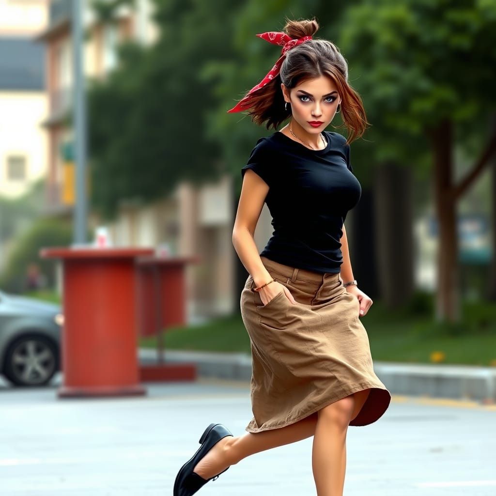 Stumbling Woman in Jamie Hewlett Style