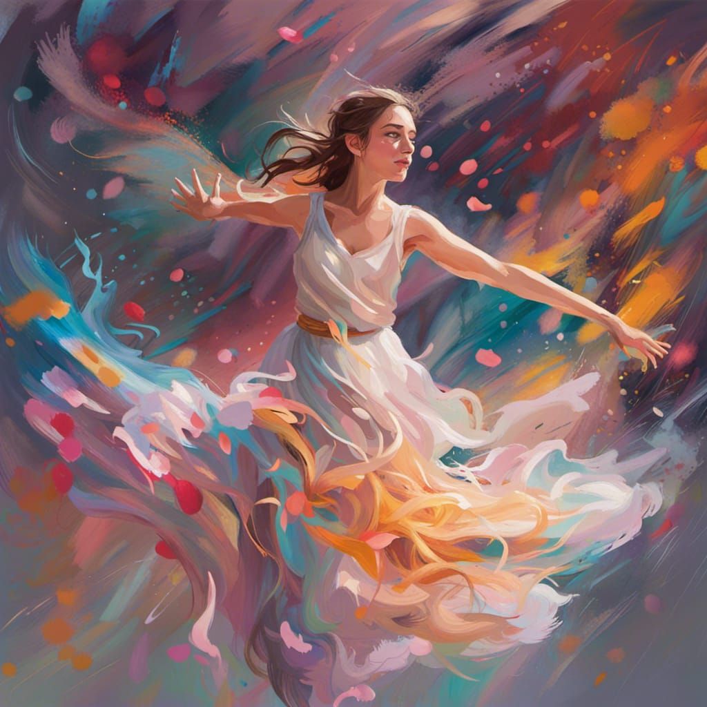 Ethereal Portrait in Neo-Impressionist Splash Art Style
