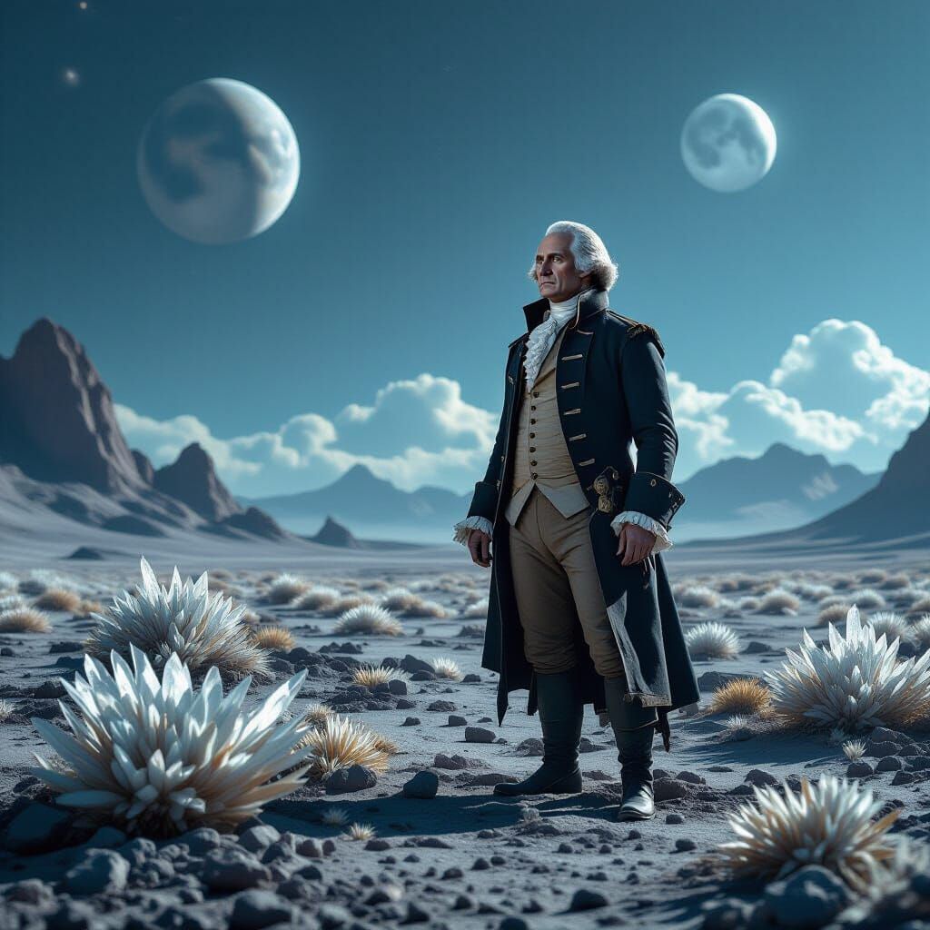 George Washington on Alien Planet Cinematic Matte Painting